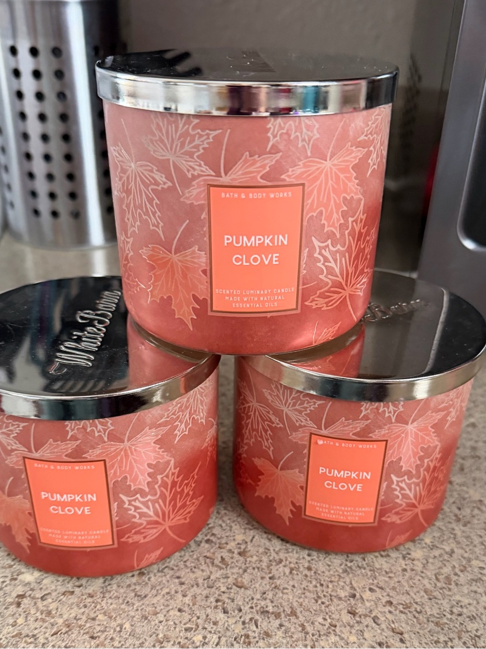 NWOT Bath & Body Works Pumpkin Clove Candle - Coral $25 for 3/$10 for 1